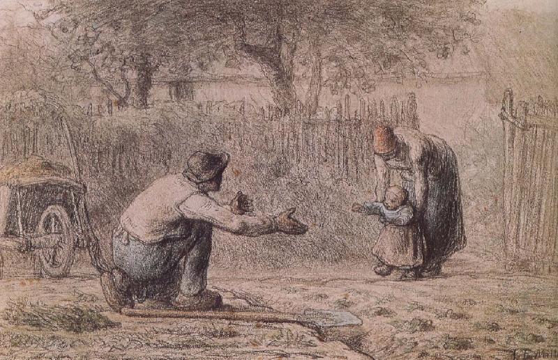 Jean Francois Millet First step Norge oil painting art